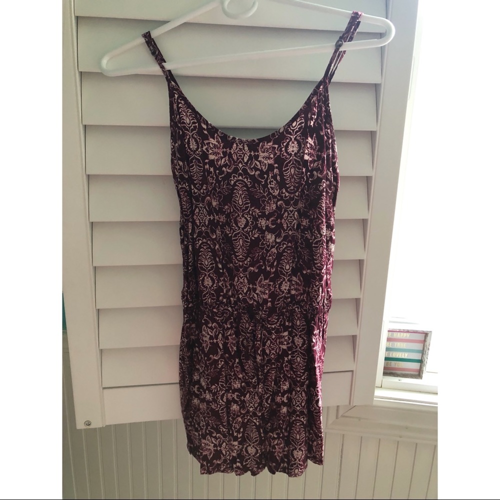Maroon and White Romper